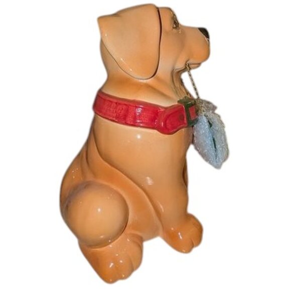 NEW Holiday Time Vintage Dog Sign Lab Labrador  Merry Christmas Cookie Jar - Picture 4 of 13